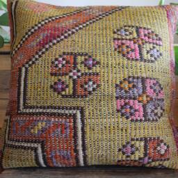 50cm - 20In Vintage Kilim Pillow Cover Handwoven - Large Medium Square Cushion Sofa - thumbnail 2