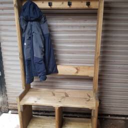 Rustic Pine Hallway Storage/ Coat Stand - thumbnail 2