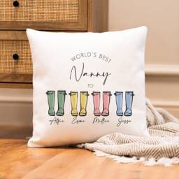Personalised Nanny Cushion - Grandparent Gift Mother's Day Gifts Nan Grandchildren Mum