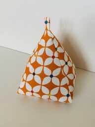 Orange Scandi Geometric Doorstop Handmade Retro Decor