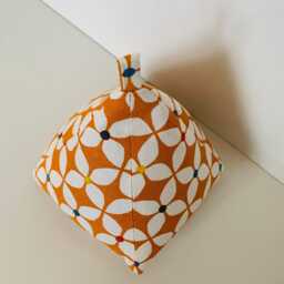 Orange Scandi Geometric Doorstop Handmade Retro Decor - thumbnail 3