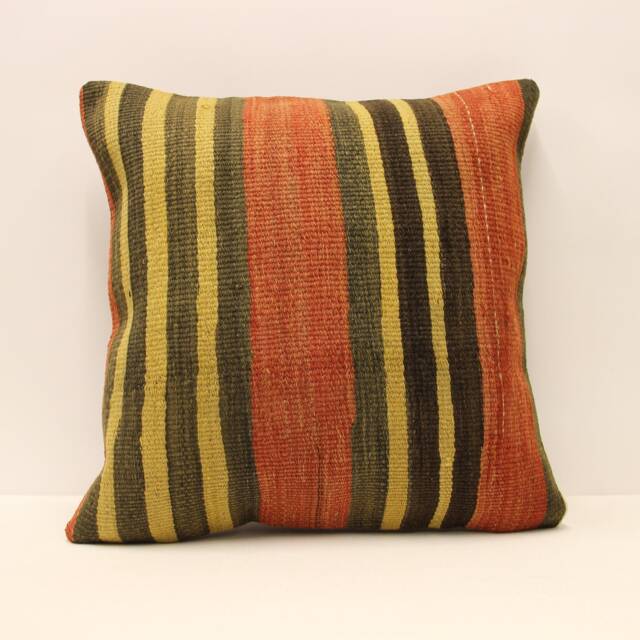 Kilim Pillow, Sofa Pillow Boho Pillow, Handwoven Pillow, 18x18 - 45x45 cm Minimalist Decorative Pillow, Cushion Cover Throw Pillow 4Kbf-634 - image 1