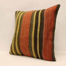 Kilim Pillow, Sofa Pillow Boho Pillow, Handwoven Pillow, 18x18 - 45x45 cm Minimalist Decorative Pillow, Cushion Cover Throw Pillow 4Kbf-634 - thumbnail 3