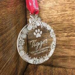 Personalised Pet Memorial Christmas Tree Bauble Decoration - Perfect Way To Remember Your This - thumbnail 3