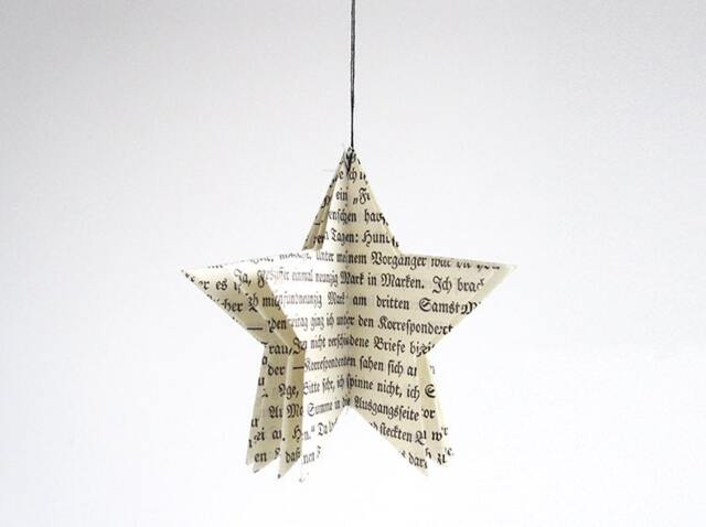 star Christmas Tree Ornament Made Of Vintage Paper By Renna Deluxe - image 1
