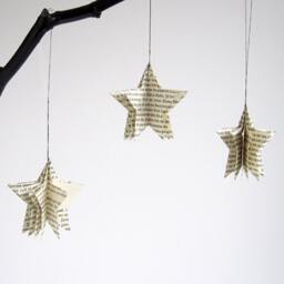 star Christmas Tree Ornament Made Of Vintage Paper By Renna Deluxe - thumbnail 3