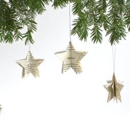 star Christmas Tree Ornament Made Of Vintage Paper By Renna Deluxe - thumbnail 2