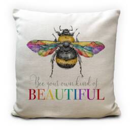 Lgbtq Rainbow Bee Cushion Cover - Beautiful Pride Equality Diversity Unique Home Decor 40cm 16 Inches - thumbnail 1