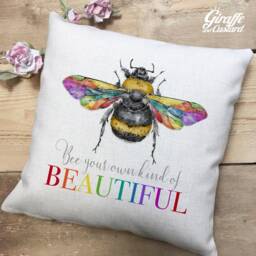Lgbtq Rainbow Bee Cushion Cover - Beautiful Pride Equality Diversity Unique Home Decor 40cm 16 Inches - thumbnail 3