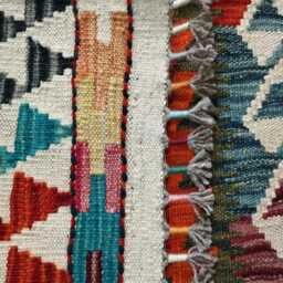 Multicolour Runner Rug, Handmade Artisan Afghan Turkish Scandinavian Navajo Bohemian Flatweave Wool Kilim Rug 194x61 cm - thumbnail 3