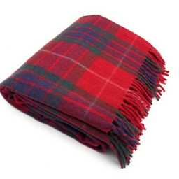 Soft Wool Tartan Blanket - 70x60 Inches Soft, Warm & Timeless Fraser Red - thumbnail 2