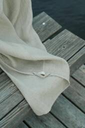 Natural Grey Waffle Linen Bath Towel/Soft Absorbent Eco-Friendly Luxury Bathroom