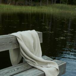 Natural Grey Waffle Linen Bath Towel/Soft Absorbent Eco-Friendly Luxury Bathroom - thumbnail 2