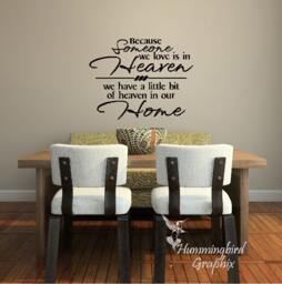 Heaven in Our Home Vinyl Wall Decal - Memorial Art - thumbnail 1