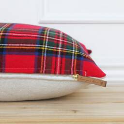 Red Plaid Pillow Cover Handmade Throw Designer Covers Farmhouse 20 X 16 26 -- Hunter - thumbnail 2