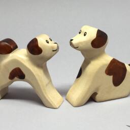 Toy Dog Wooden White Brown With Dots Colourful Size 7, 5x6, 5x2, 0 cm - Bxhxs Approx. 24, 5 Gr - thumbnail 3