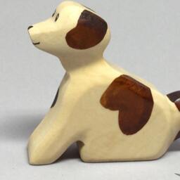 Toy Dog Wooden White Brown With Dots Colourful Size 7, 5x6, 5x2, 0 cm - Bxhxs Approx. 24, 5 Gr - thumbnail 2