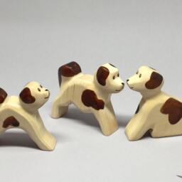 Toy Dog Wooden White Brown With Dots Colourful Size 7, 5x6, 5x2, 0 cm - Bxhxs Approx. 24, 5 Gr - thumbnail 4