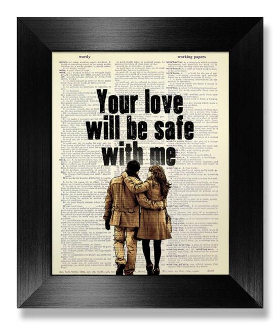 Decorative Art, Love Wall Hanging, Dictionary Art Print, Dictionary Book Page Master Bedroom Decor, Couple Home Decor