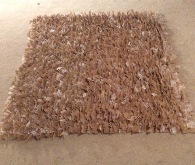 Large Burlap Rug, Rag & Lace Rustic Country Shabby Area Boho Chic - image 1