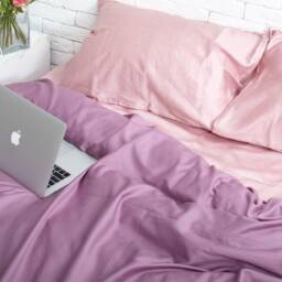 Cotton Sateen Duvet Cover Set in Dusty Pink & Violet. Cover + 2 Pillowcases. Twin Full Queen King Single Kingsingle Double Custom - thumbnail 4