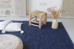 Large Navy Blue Rug 170x240 cm, Living Room Rug, Dark Area Scandinavian Kids Bedroom Dining - thumbnail 1