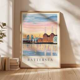 Battersea Power Station Print London Travel Poster, UK City Wall Art - thumbnail 2