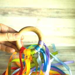Waldorf Rainbow Ribbon Toy Beech Wood Sensory Hand Kite - thumbnail 3
