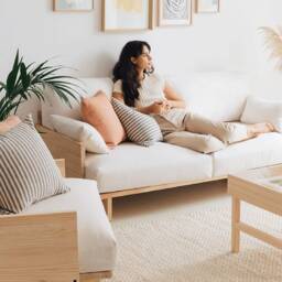 Two-Seater Sofa in Natural Solid Wood - Mistral - thumbnail 2