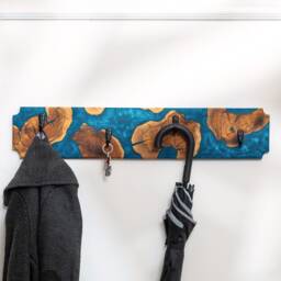 Epoxy Olive Wood Coat Rack, Resin Entryway Organizer, Housewarming Gifts