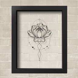 Transparent Geometric Style Flower Poster, Wall Art, Modern Floral Minimalist Print - thumbnail 2