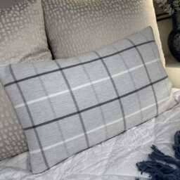 Highland Tartan Check Cushion Cover 12x20, Grey Pillow Cover, Double Sided, Modern - Countryside Home Decor - thumbnail 4