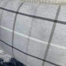Highland Tartan Check Cushion Cover 12x20, Grey Pillow Cover, Double Sided, Modern - Countryside Home Decor - thumbnail 3