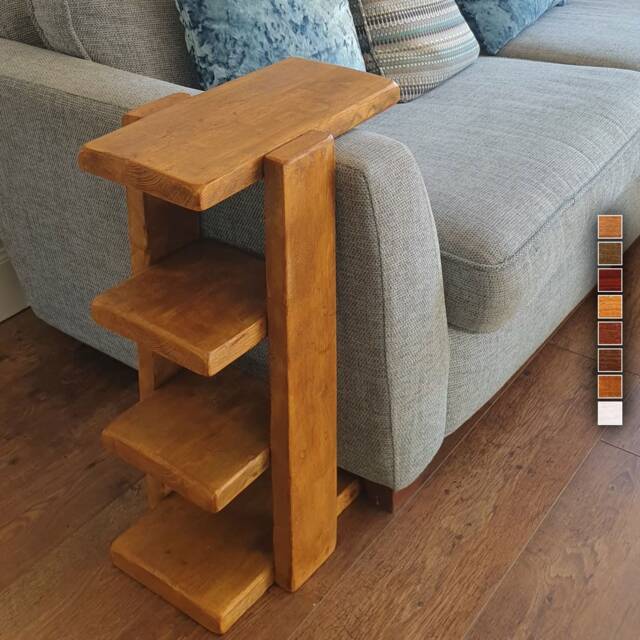 Rustic Wood Sofa Table Handmade Customisable End Table - image 1