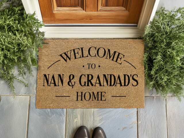 Nan & Grandad Birthday Gift - Custom Welcome Mat Personalized Family Rug - image 1