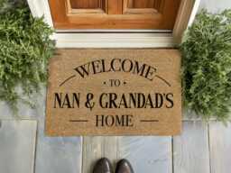 Nan & Grandad Birthday Gift - Custom Welcome Mat Personalized Family Rug - thumbnail 1