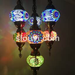 7 - Ball Turkish Sultan Mosaic Chandelier Multi-Color - thumbnail 4