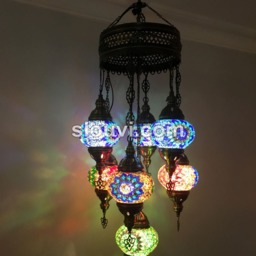 7 - Ball Turkish Sultan Mosaic Chandelier Multi-Color - thumbnail 2