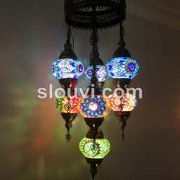 7 - Ball Turkish Sultan Mosaic Chandelier Multi-Color - thumbnail 3
