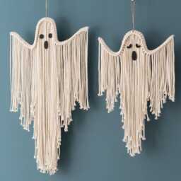Halloween Ghost Macrame Wall Art For Spooky & Fun Gothic Decor V73 - thumbnail 1