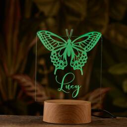 Personalised Butterfly Design Gift Lamp Night Light Kids Bedroom - thumbnail 4