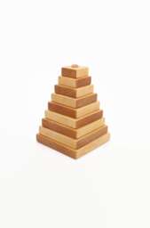 Wooden Pyramid - Big Size 17cm/6, 7 in Stacking Toy Learning Wood - thumbnail 1