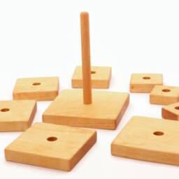 Wooden Pyramid - Big Size 17cm/6, 7 in Stacking Toy Learning Wood - thumbnail 2