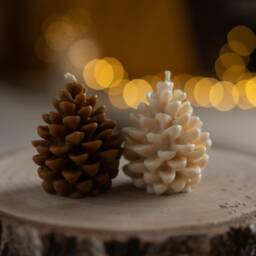 Pine Cone Candles, Beeswax Candle, Fall Autumn Centerpiece Decor, Tableware Decoration, Decorative Christmas Candle - thumbnail 2
