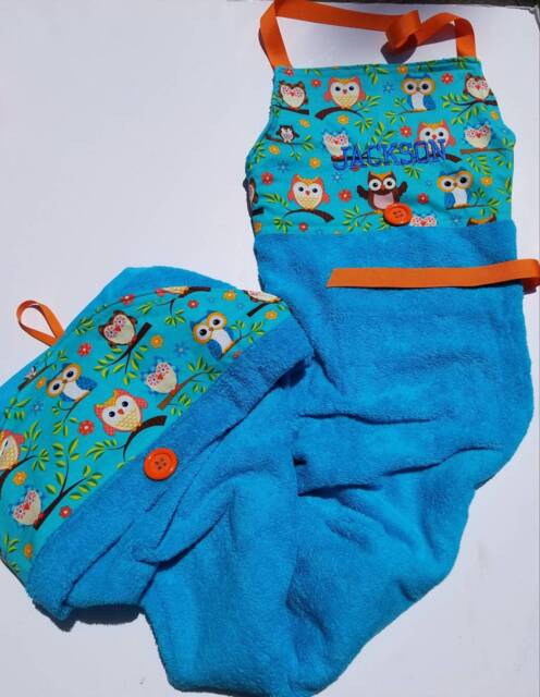Animal Themed Baby Apron Towels Frog, Mermaid, Monkey, Dinosaur & Bees - image 1
