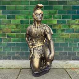 Outdoor Soldier Sculpture Concrete Military Statue Stone Memorial Soldier Decoration Cement Figurine Garden Gothic Tribute Ornament - thumbnail 3