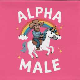 Funny Alpha Male Cushion Cover Unicorn Rainbow Pillow Case Gift For Gay Man Lgbt Pride Home Decor Cowboy Scatter - thumbnail 3