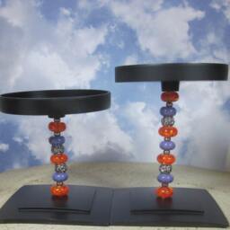 Artisan Lampwork Beaded Candle Holder Unique Home Accent - thumbnail 4