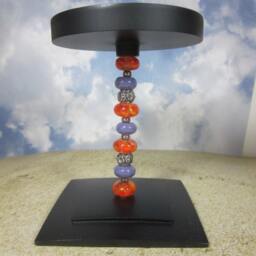 Artisan Lampwork Beaded Candle Holder Unique Home Accent - thumbnail 2