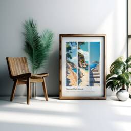 Antibes Hike Print Sentier Du Littoral, France Travel Poster - thumbnail 3